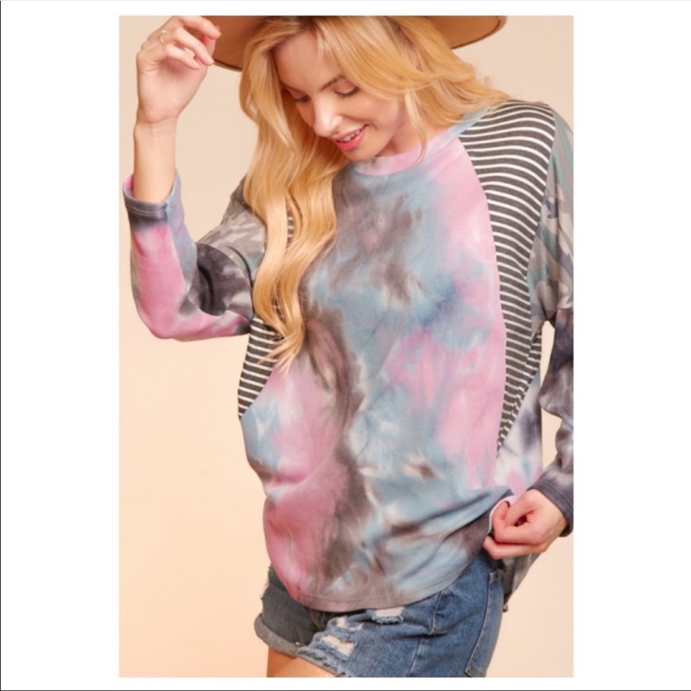 HACCI SOFT TIE DYE LOOSE KNIT TOP